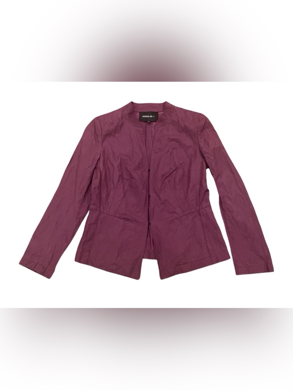 Lafayette 148 Women’s Crinkled Lightweight Blazer Metallic Purple Cupro Blend 4